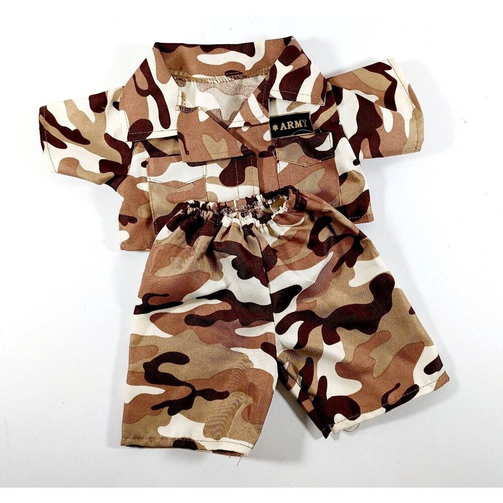 Teddy Mountain Army Camouflaged Camo Outfit Fits Most 8"-  10" Plush